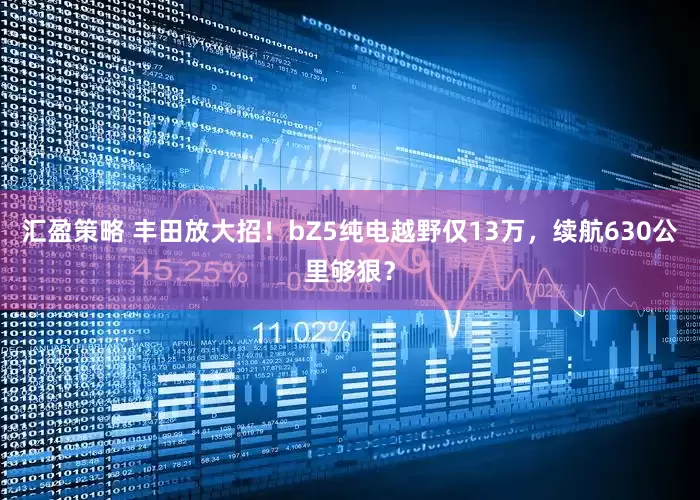 汇盈策略 丰田放大招！bZ5纯电越野仅13万，续航630公里够狠？